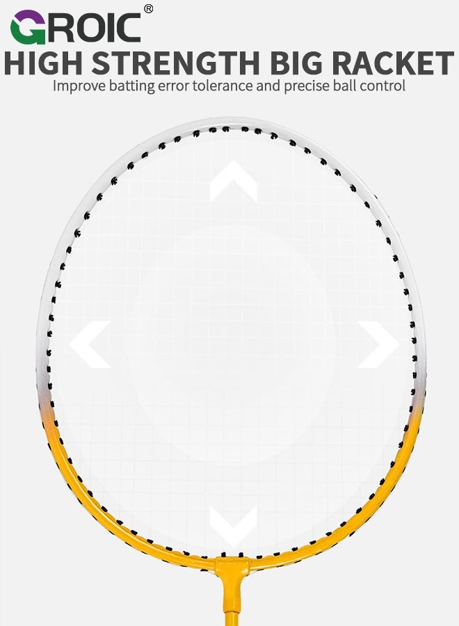 GROIC Badminton Racket Set, Includ 2 Rackets, 3 Birdies, 1 Carrying Bag, Lightweight and high Performance for Sports, Training and Entertainment, Outdoor Game for Adult Family Beginner, Badminton Racquet - Image 5